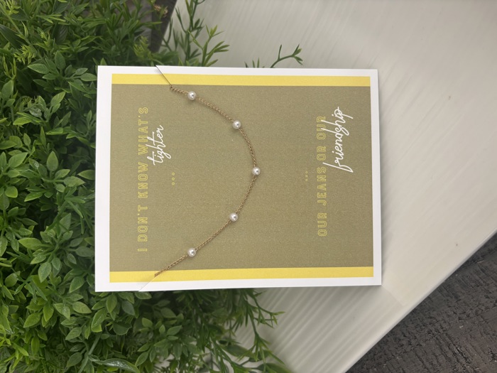 Mother's Day Tight Jeans Funny Card and Dainty Necklace Gift