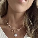  The Mila Pearl & Paper Clip Chain Necklace