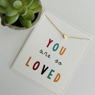 YOU ARE LOVED Heart Necklace & Stationary Combo Gift