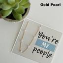 Gold Pearl You're My People Gift Necklace & Card