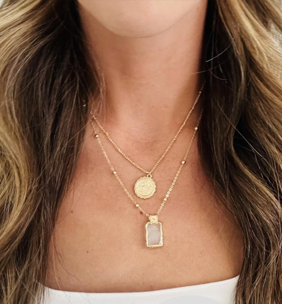 Gold Layered Pendant Necklace