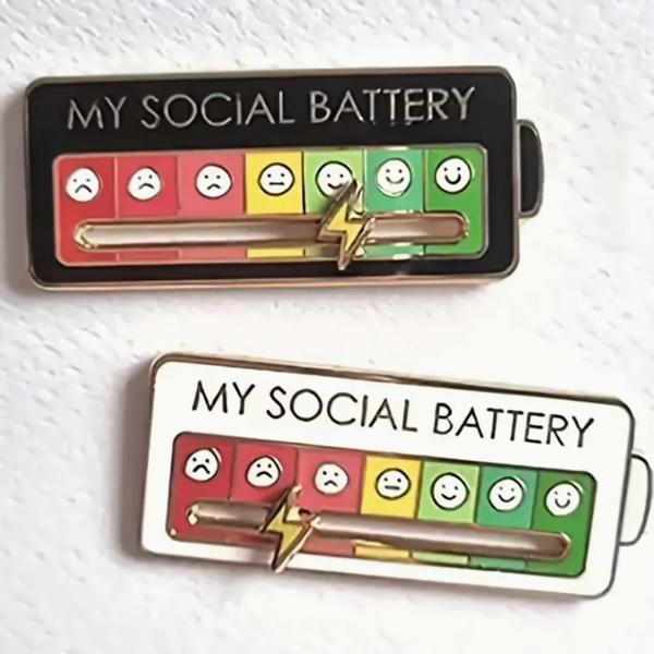 White Elephant Social Battery Pin/Button