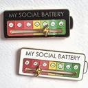  White Elephant Social Battery Pin/Button