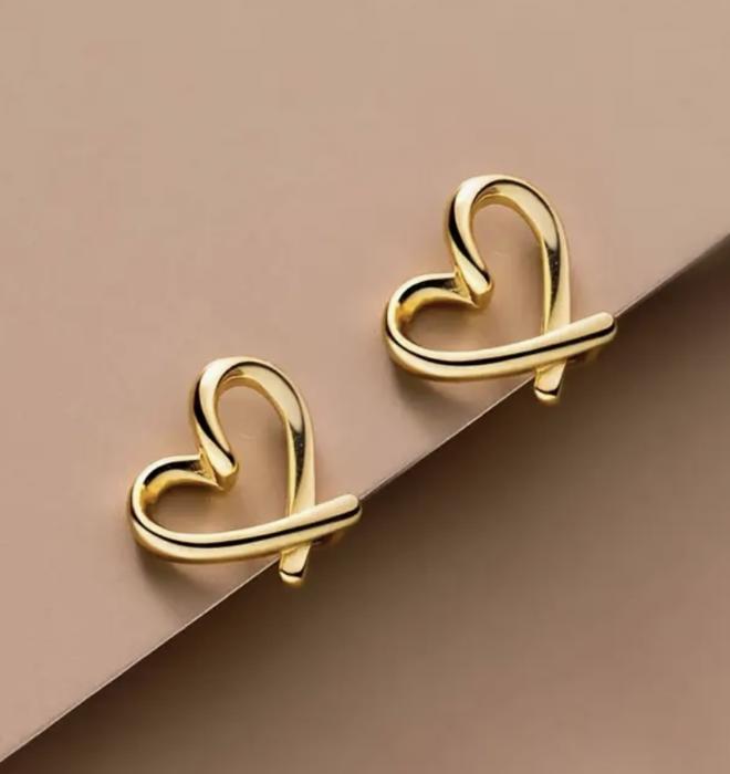 Valentine Heart On Trend Gold Plated Earrings