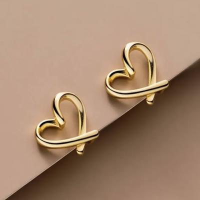 Valentine Heart On Trend Gold Plated Earrings