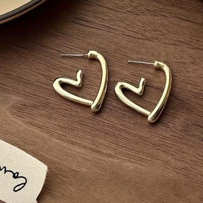 Valentine Heart Hoop Gold Earrings