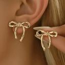  Gold Bow Stud Earrings