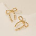  Gold Bow Stud Earrings