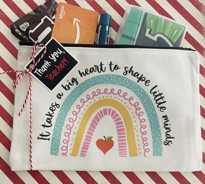 Teacher Appreciation Pouch, Ready to Gift, Pouch, Tag & Ribbon Included