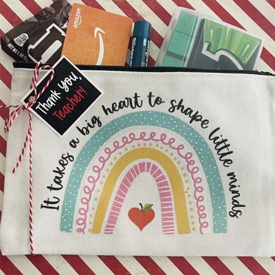 Teacher Appreciation Pouch, Ready to Gift, Pouch, Tag & Ribbon Included