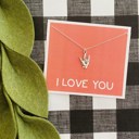  I Love You Sign Necklace On Stationery Card Gift