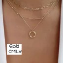 GEmily The Emily Multi-Layered Chain Stunning Link Necklace