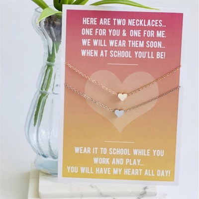 Back to School Comfort Heart Necklace Gift