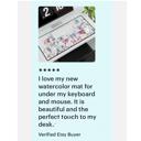 Large Watercolor Floral Desk Mat Customizable