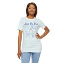 Athletic Heather Seas the Day Summer Beach Design Short Sleeved T-Shirt
