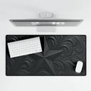 Desk Mat Large Black Tooled Leather-Look Western Star Desk Mat/Gaming Pad
