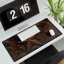 Desk Mat Large Black Tooled Leather-Look Western Star Desk Mat/Gaming Pad