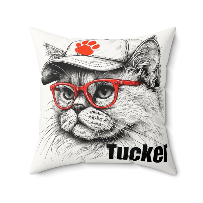Custom Pet in Cap & Glasses Cute  Faux Suede Throw Pillow, You Choose the Breed