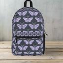  Lavender Moths Backpack, Artistic Boho School Bag
