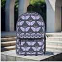  Lavender Moths Backpack, Artistic Boho School Bag