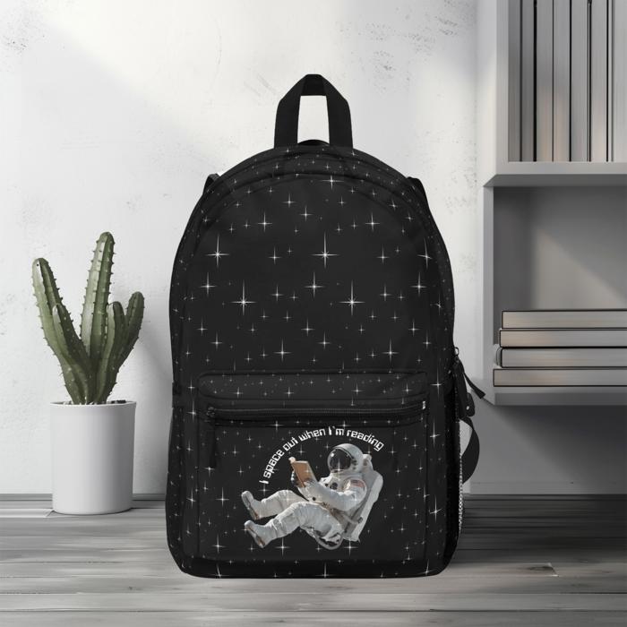 Astronaut Reading Backpack, I Space Out When Reading Book Lover Bag