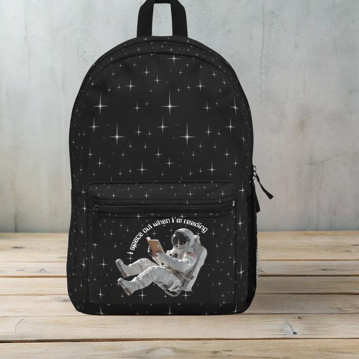 Astronaut Reading Backpack, I Space Out When Reading Book Lover Bag