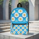  Turquoise Daisies Backpack, Floral Custom School Bookbag Gift for Kids Teens Adults