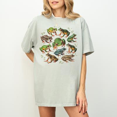 Frog Squad Comfort Colors Tee, Cottagecore and Gardencore Frog T-Shirt