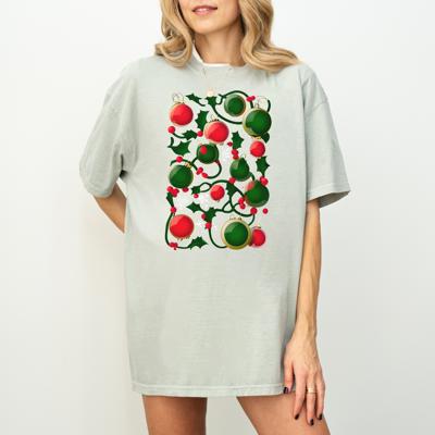 Abstract Christmas Ornamennts Comfort Colors T-shirt