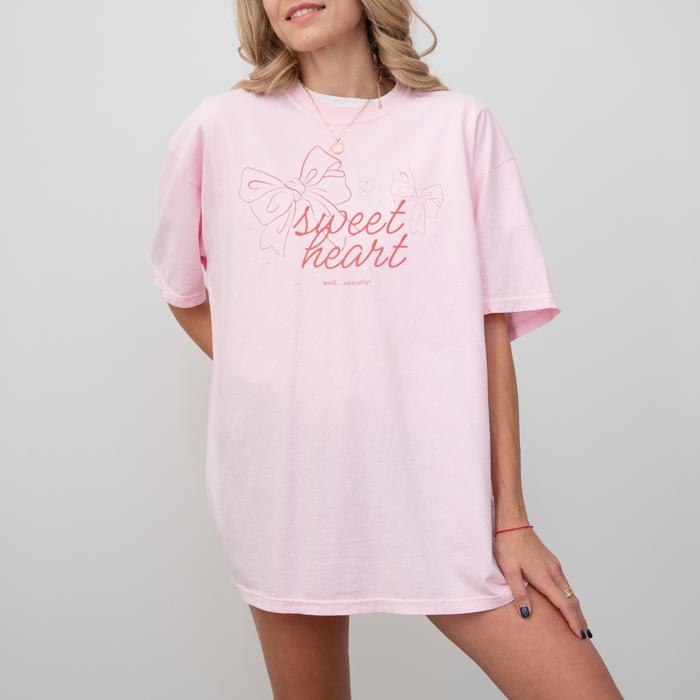 Sweetheart...Well Usually Comfort Colors Funny T-shirt, Bows and Snarky Sweet Sentiment Gift for Teachers Nurses Teens Adults