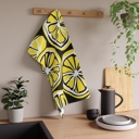 Lemons Citrus Prints Bold Bright Kitchen Towels for Summer Vibes, Decor for BBQ Grilling and Outdoor Kitchen
