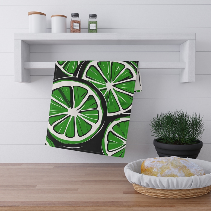 Citrus Prints Bold Bright Kitchen Towels for Summer Vibes, Decor for BBQ Grilling and Outdoor Kitchen