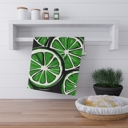 Limes Citrus Prints Bold Bright Kitchen Towels for Summer Vibes, Decor for BBQ Grilling and Outdoor Kitchen