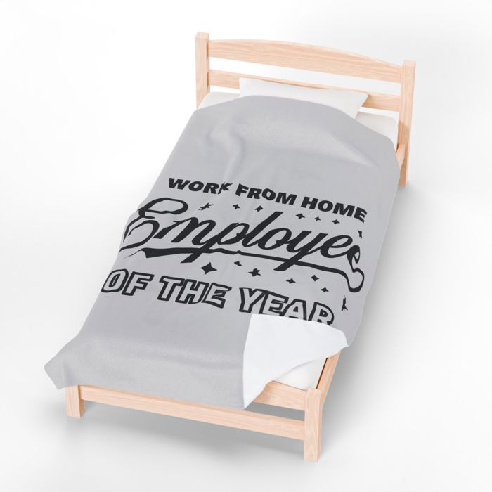 Work From Home Funny Cozy Blanket for Remote Workers Coworkers or Self-Care Days