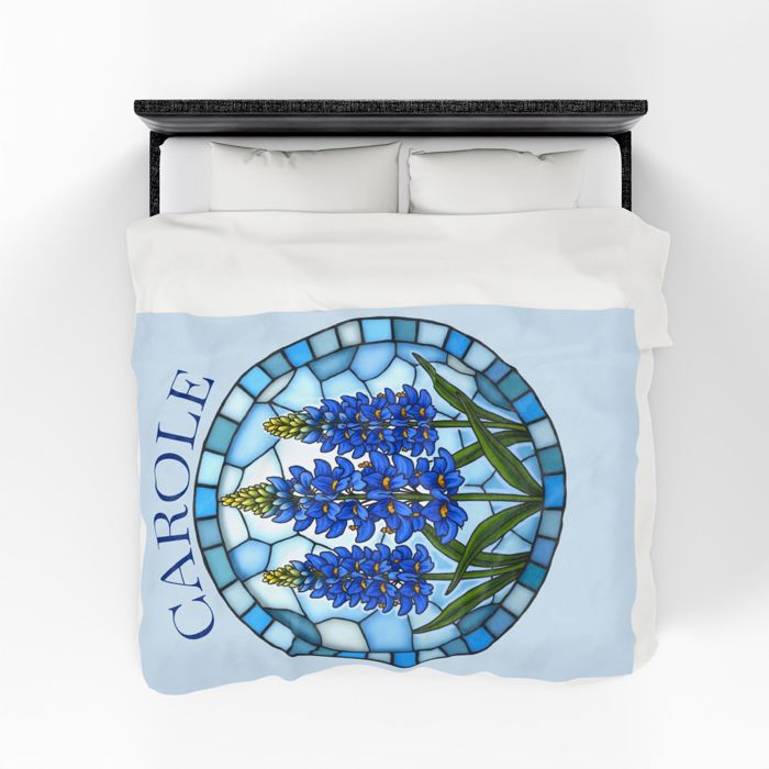Stained Glass Look Bluebonnet Blanket