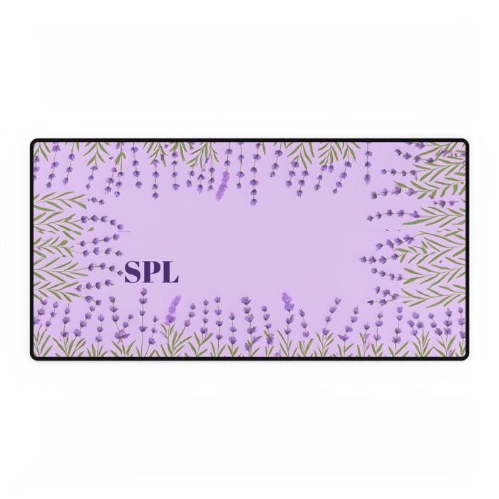 Lavender Wildflowers Desk Mat, Gardeners Work From Home Office Gift, Remote Worker or Gamer Floral Table Pad