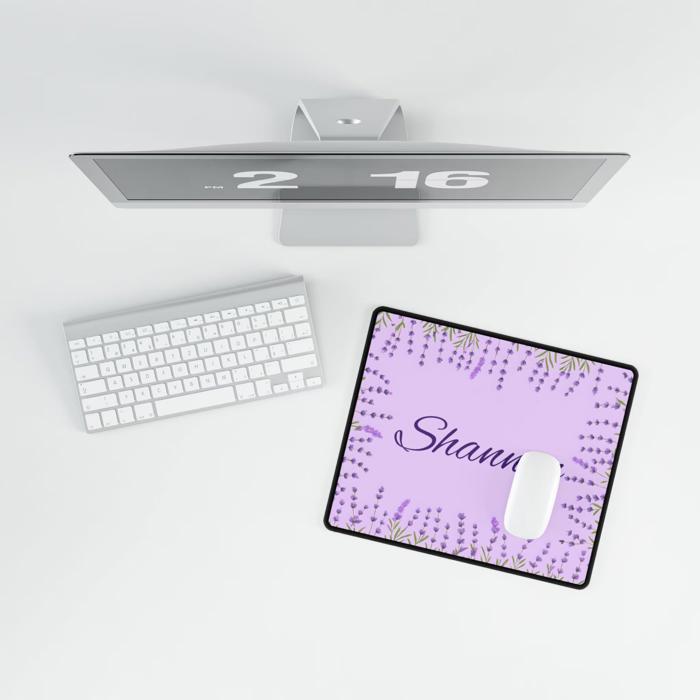 Lavender Wildflowers Desk Mat, Gardeners Work From Home Office Gift, Remote Worker or Gamer Floral Table Pad