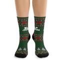  Custom Elf Name Ugly Christmas Sweater Socks,  Funny Stocking Stuffer or Secret Santa Gift