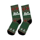  Custom Elf Name Ugly Christmas Sweater Socks,  Funny Stocking Stuffer or Secret Santa Gift