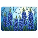  Bluebonnets Stained Glass Style Desk Mat, Large Gaming Pad