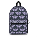  Lavender Moths Backpack, Artistic Boho School Bag