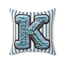  Custom Initial Letter Faux Suede Pillow, Cute Monogram Dorm Room Decor