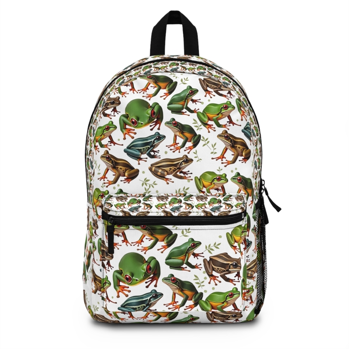 Frog Print Backpack for Kids Teens  Adults, Nature Lovers  and Herpetologists