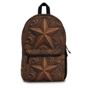  Tooled Leather Look Backpack, Western Star School Bag
