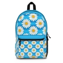  Turquoise Daisies Backpack, Floral Custom School Bookbag Gift for Kids Teens Adults