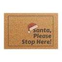  Santa Please Stop Here Doormat, Outdoor Welcome Mat Xmas Design