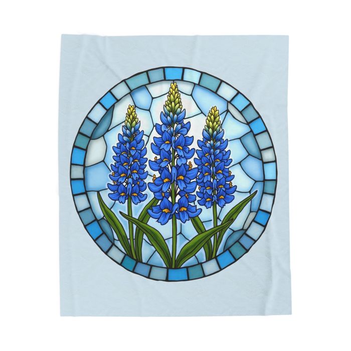 Stained Glass Look Bluebonnet Blanket