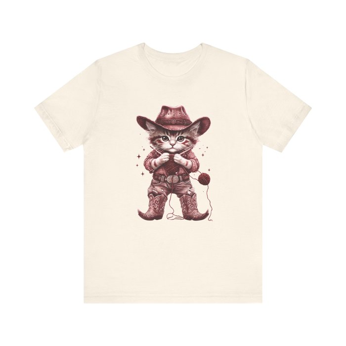 Knittin Kitten Funny Western Style Soft Tshirt