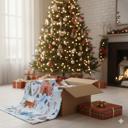  Snowy Village Mink Plush Blanket, Christmas or Hanukkah Gift, Super Soft Throw