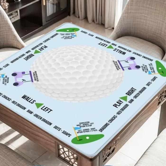 Golf Themed Mahjong Mat, Gift for Golf & Mah jong Lovers
